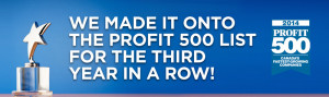 Award image with Profit 500 Logo