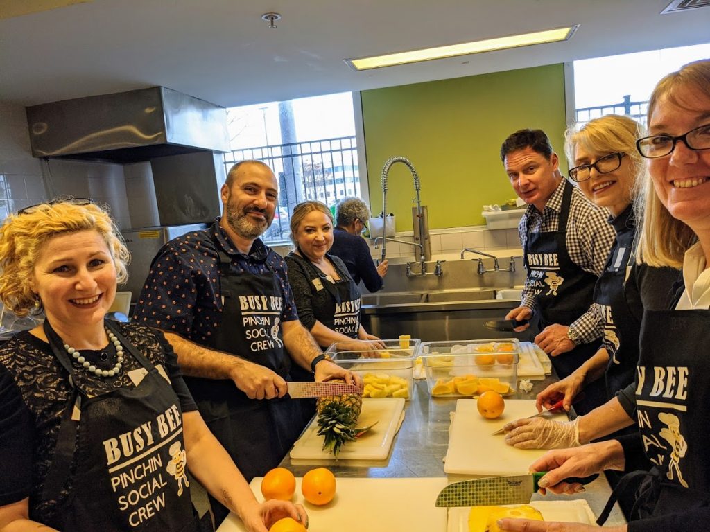 Pinchin Team at work in the Ronald McDonald House kitchen