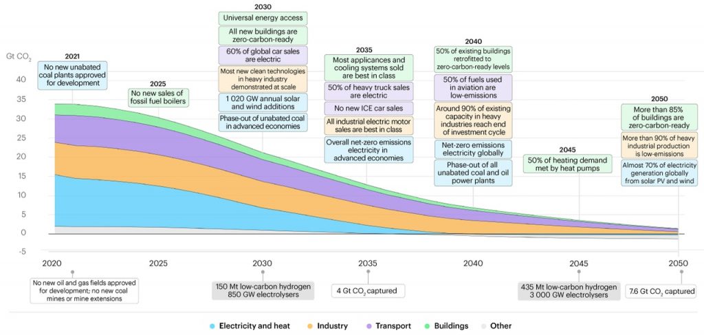 Chart of IEA Net-Zero Timeline